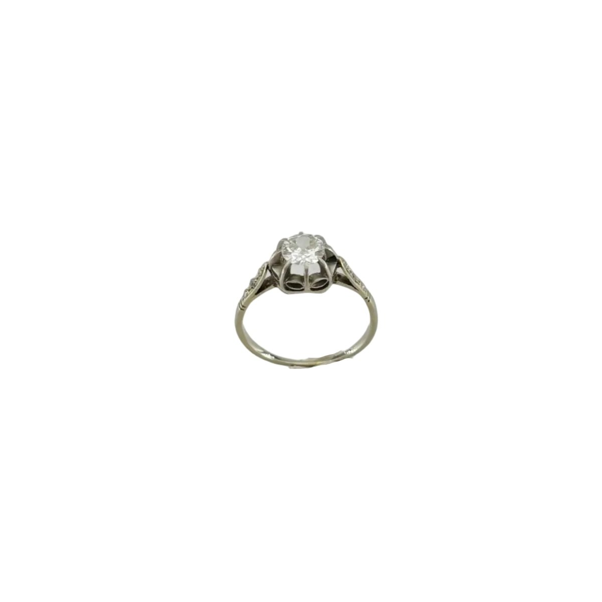 Bague Solitaire en or blanc et diamants - Castafiore
