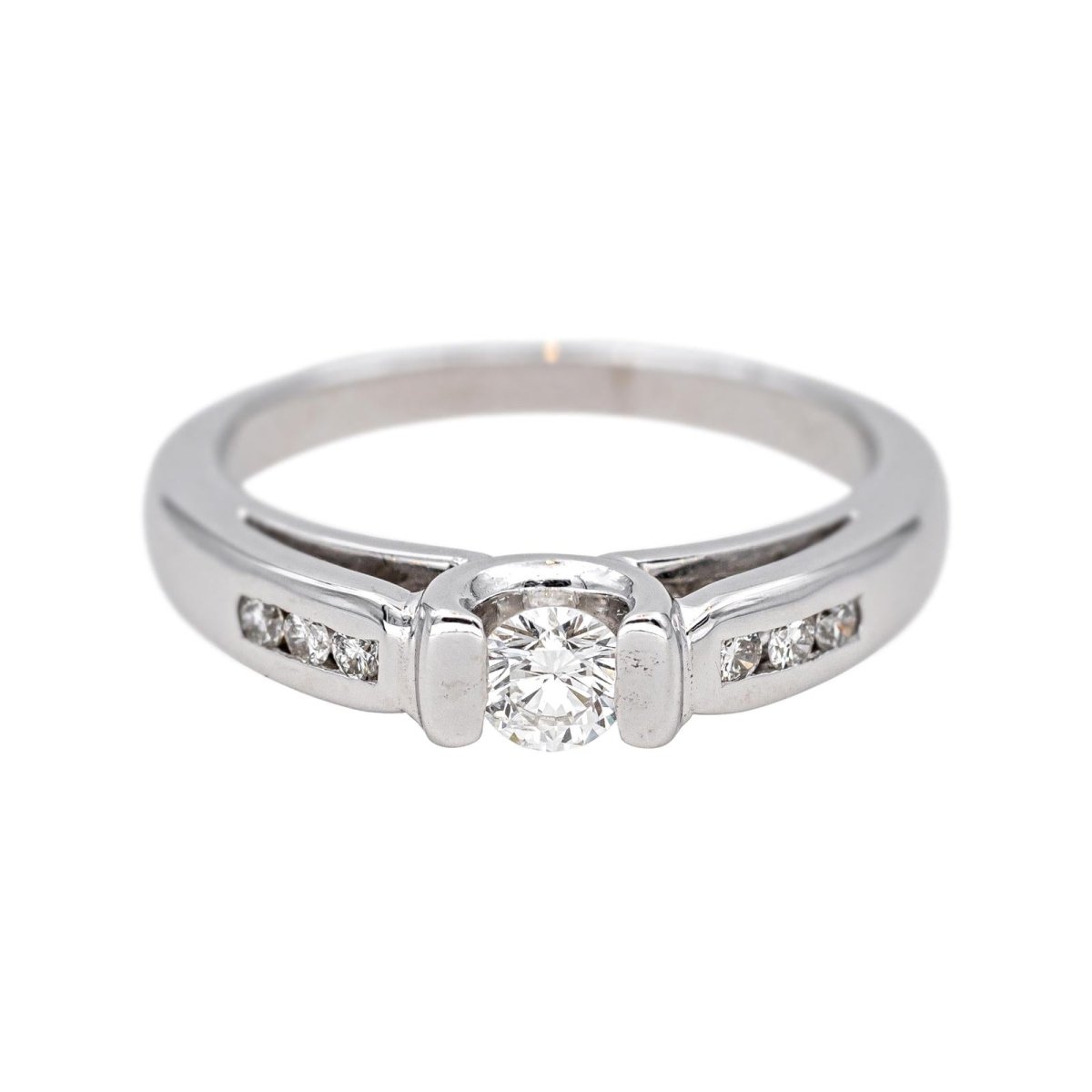 Bague Solitaire en or blanc et diamants - Castafiore
