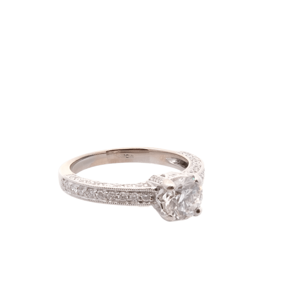 Bague Solitaire en or blanc et diamants - Castafiore
