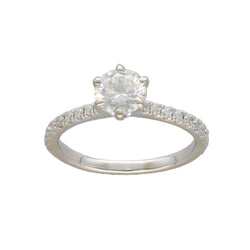 Bague Solitaire en or blanc et diamants - Castafiore