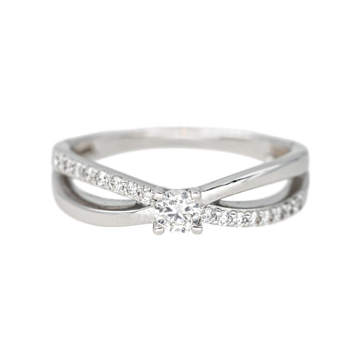 Bague Solitaire en or blanc et diamants - Castafiore