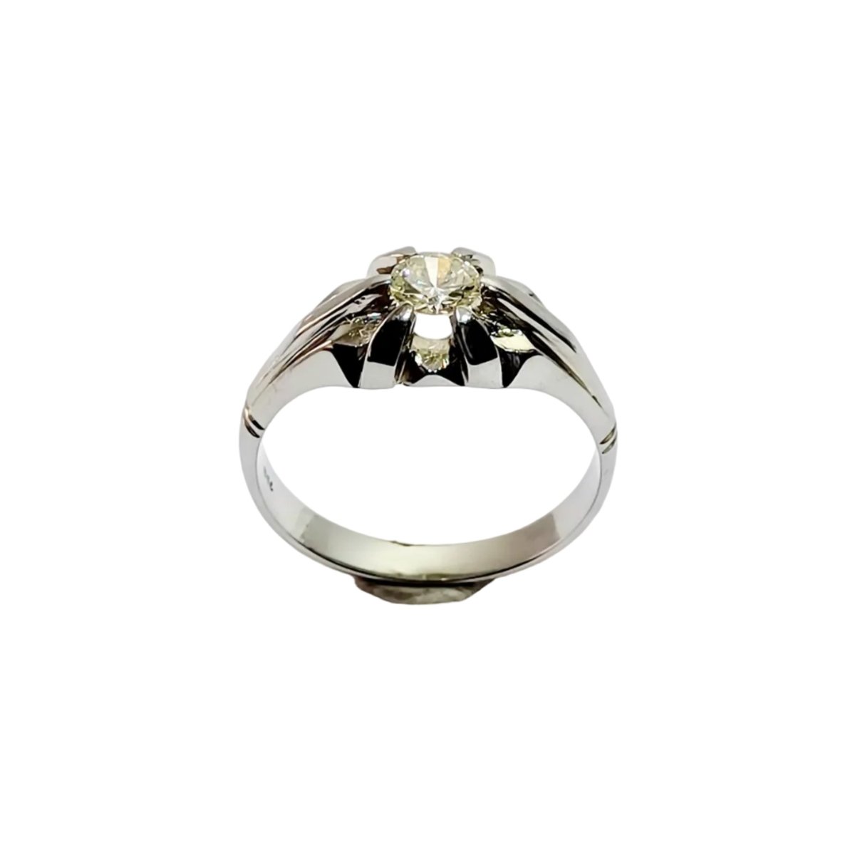 Bague Solitaire en or blanc et diamants - Castafiore