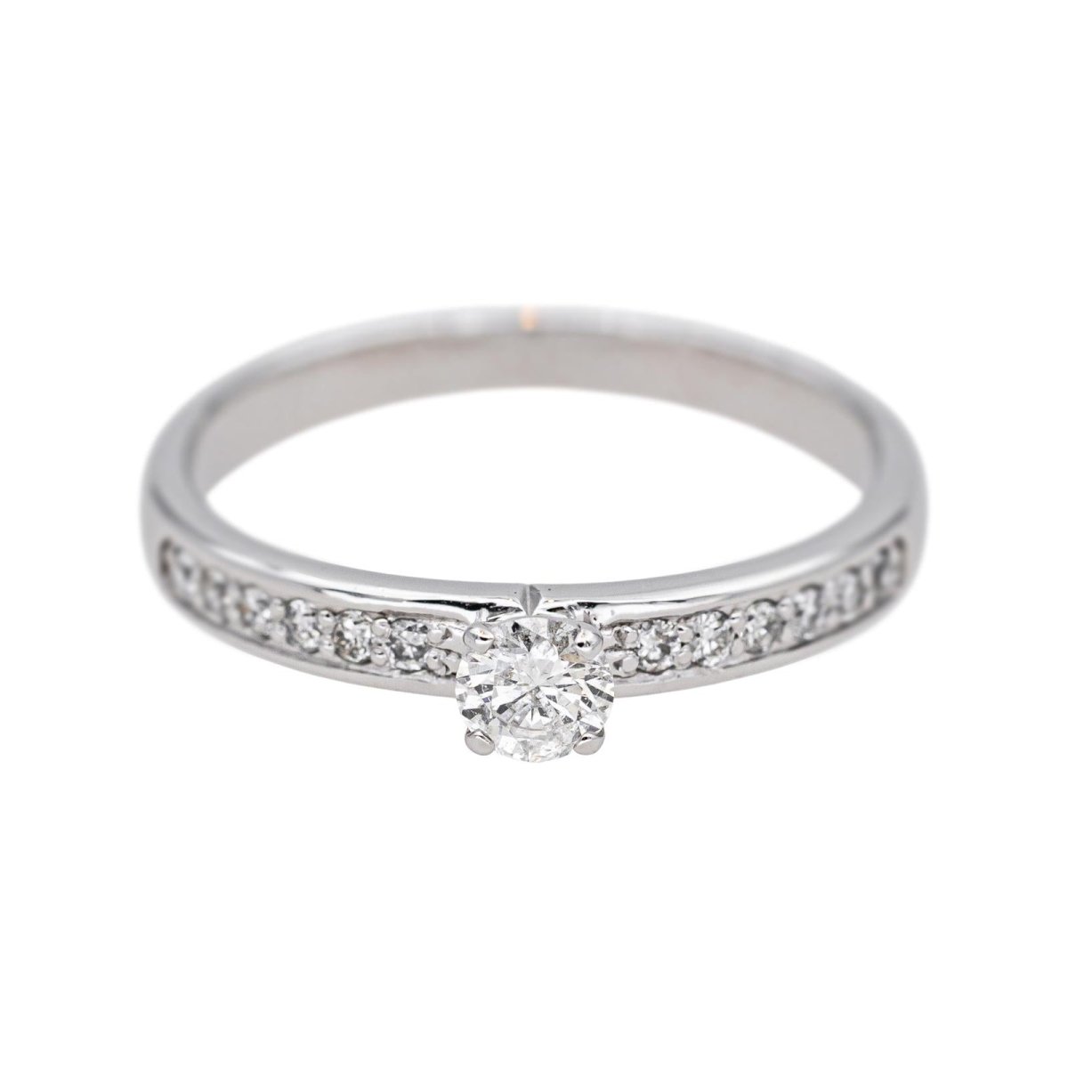 Bague Solitaire en or blanc et diamants - Castafiore