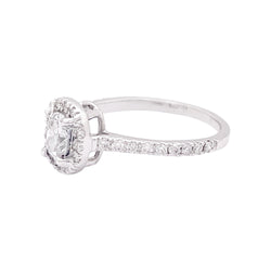 Bague solitaire en or blanc et diamants - Castafiore