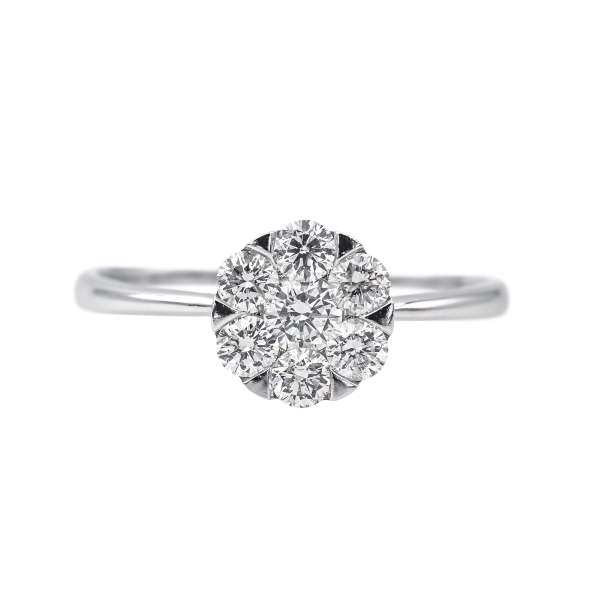 Bague Solitaire en or blanc et diamants - Castafiore