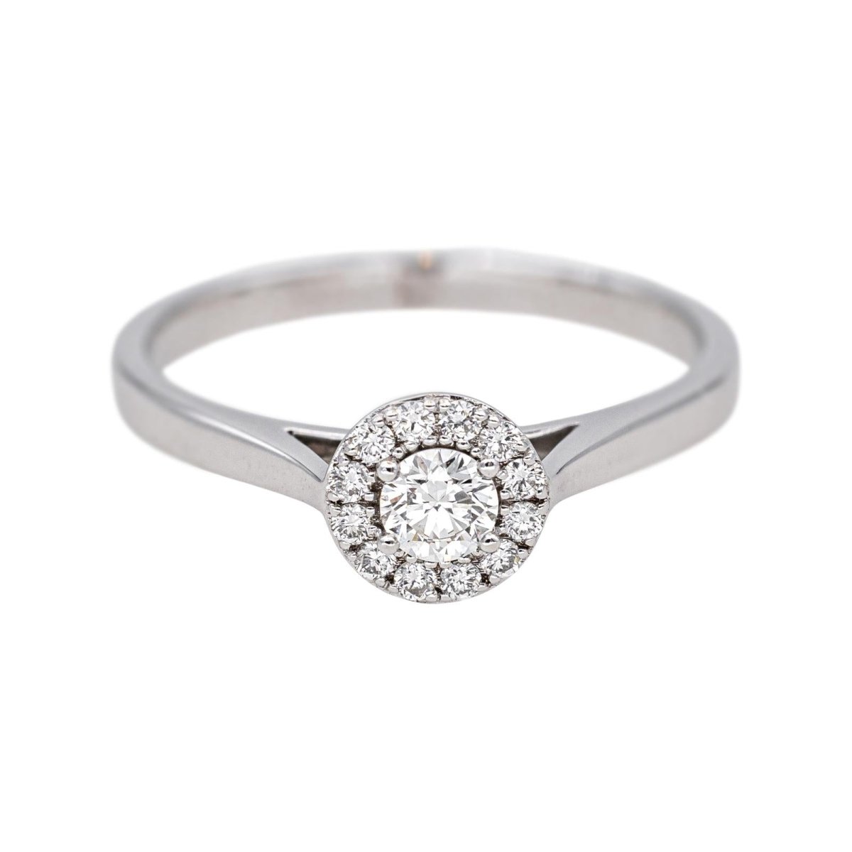 Bague Solitaire en or blanc et diamants - Castafiore