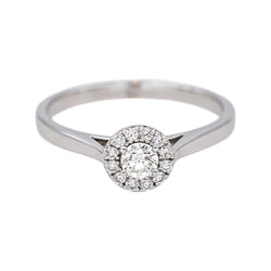 Bague Solitaire en or blanc et diamants - Castafiore