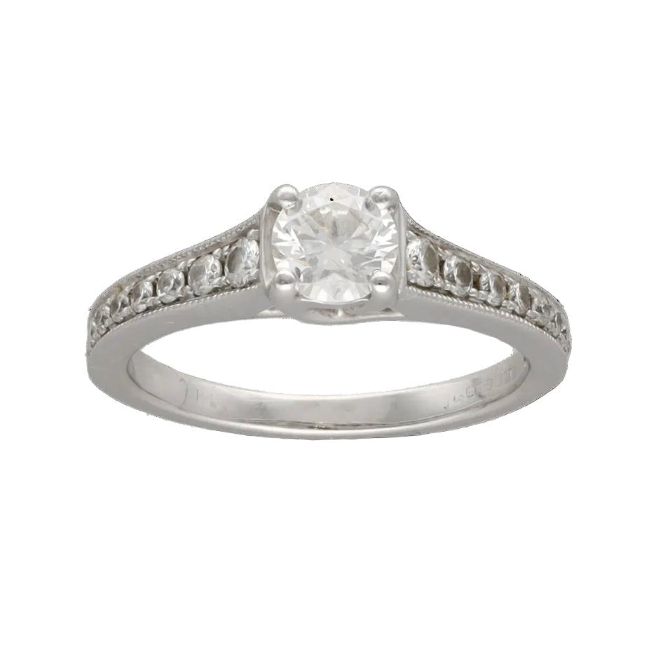 Bague Solitaire en or blanc et diamants - Castafiore