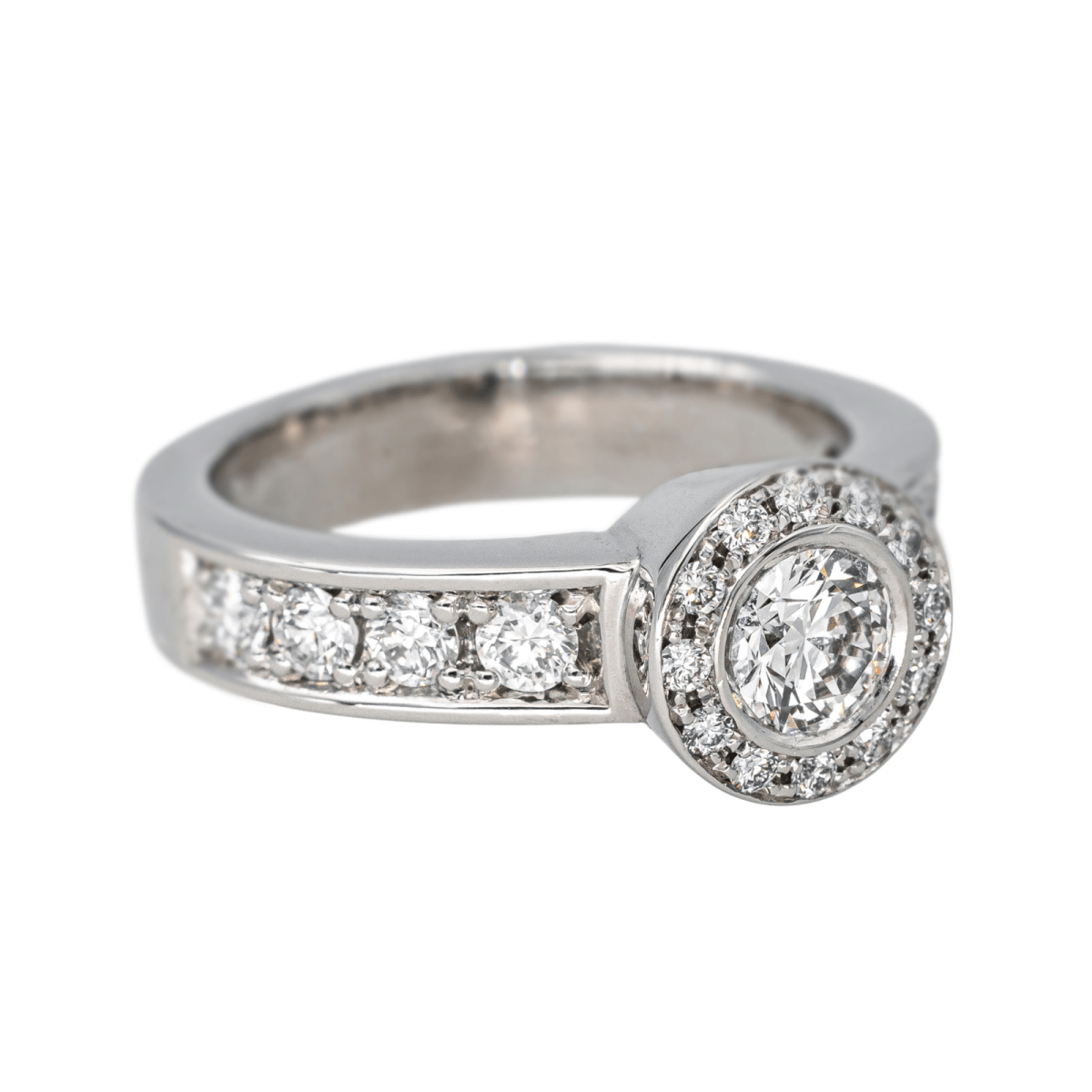Bague Solitaire en or blanc et diamants - Castafiore