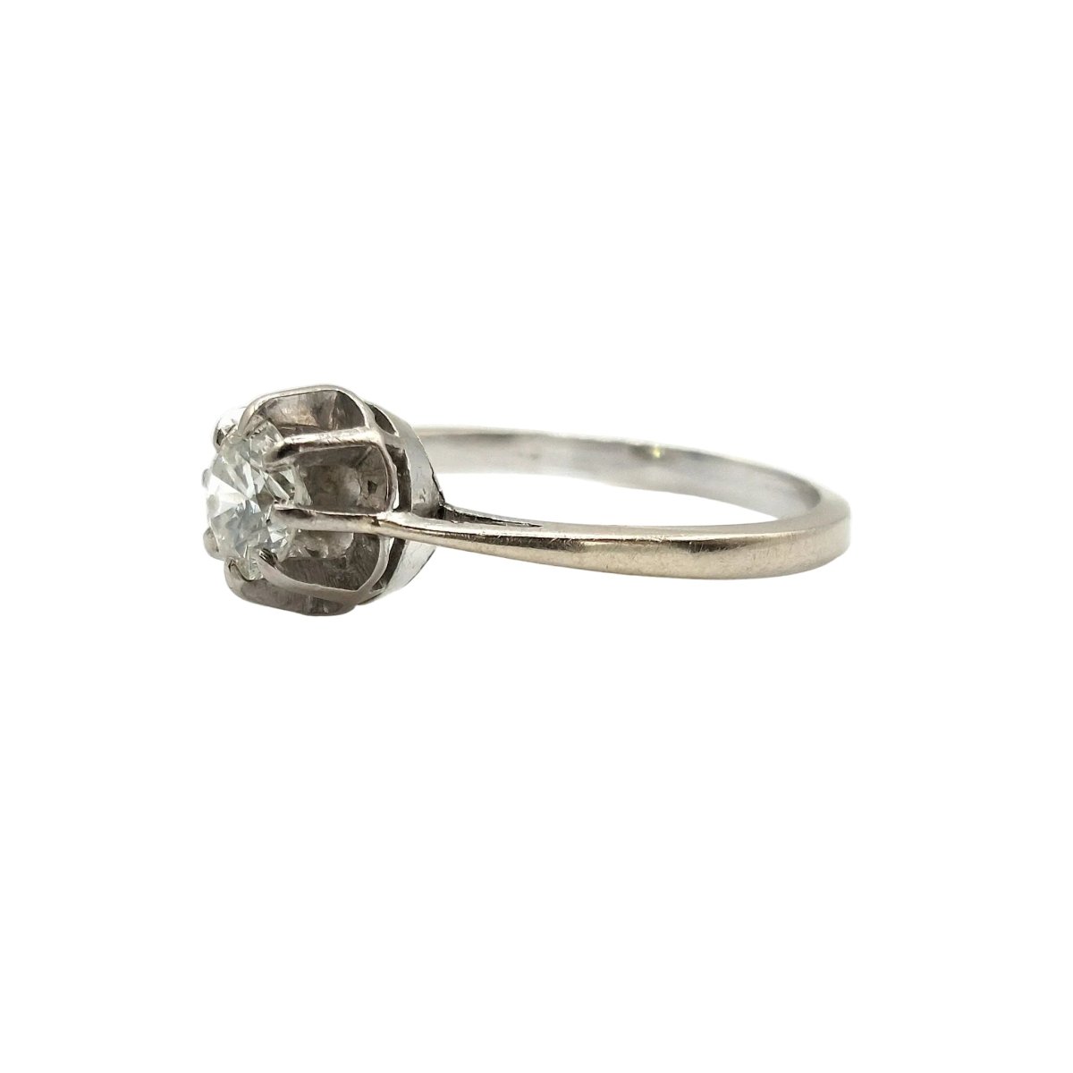 Bague Solitaire en or blanc et diamants - Castafiore