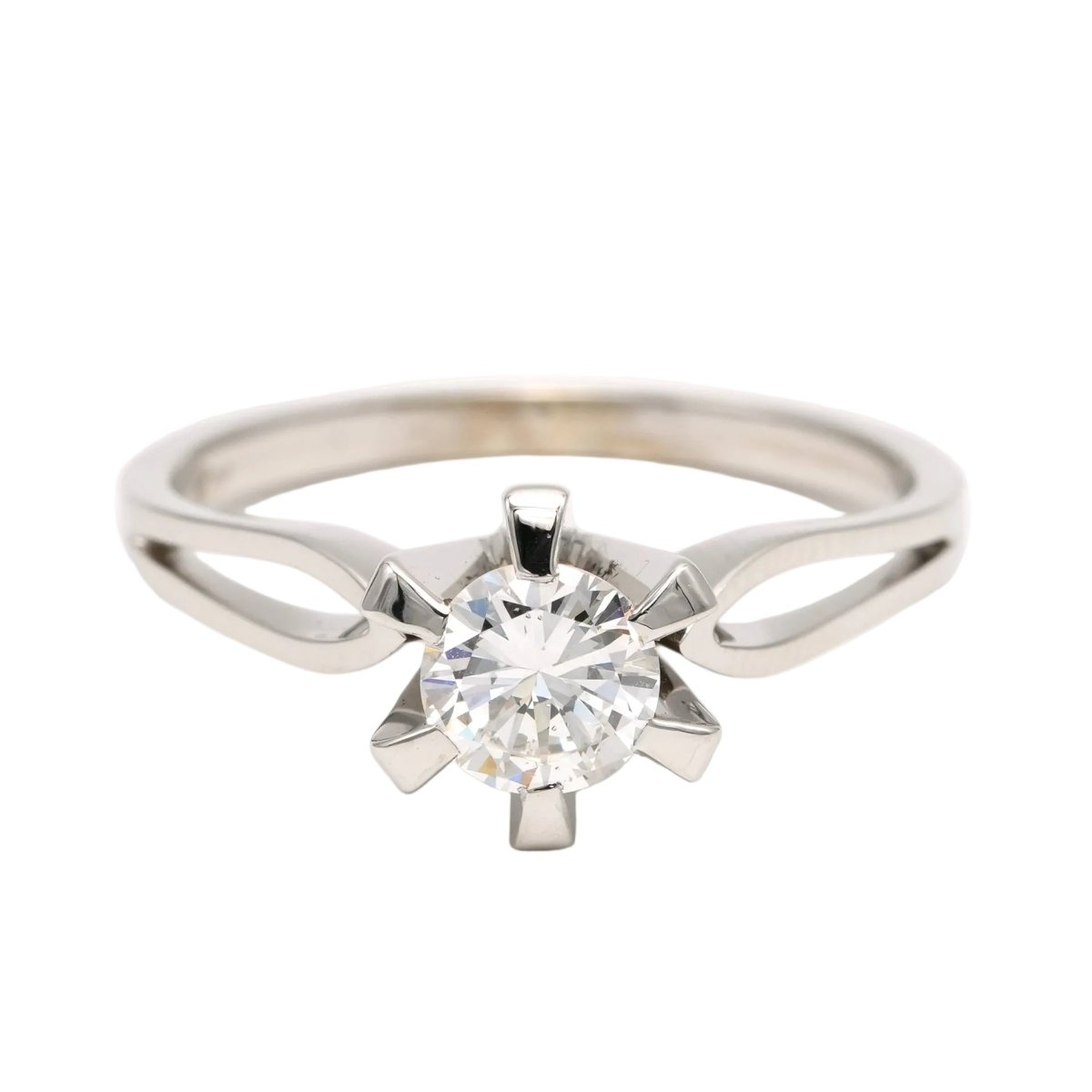 Bague Solitaire en or blanc et diamants - Castafiore