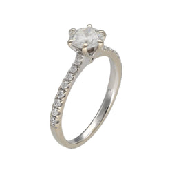 Bague Solitaire en or blanc et diamants - Castafiore