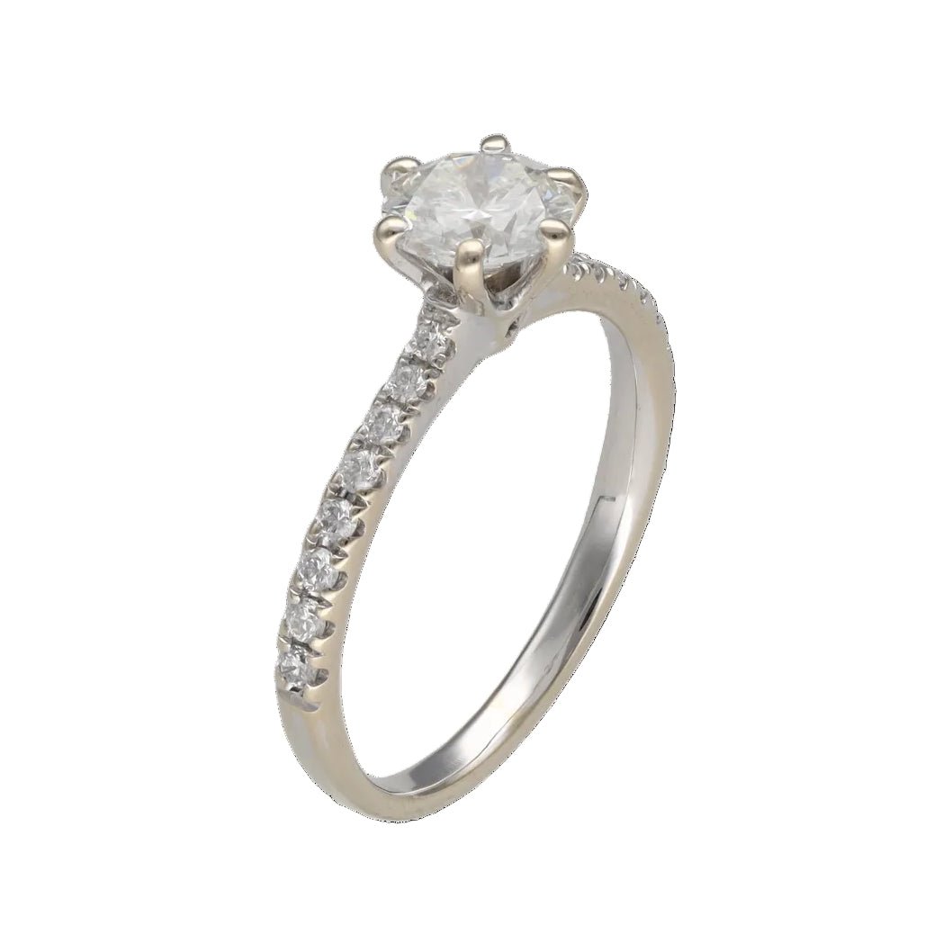 Bague Solitaire en or blanc et diamants - Castafiore