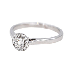 Bague Solitaire en or blanc et diamants - Castafiore