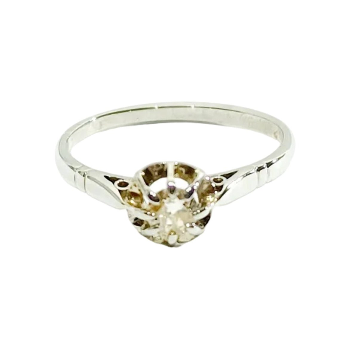 Bague Solitaire en or blanc et diamants - Castafiore