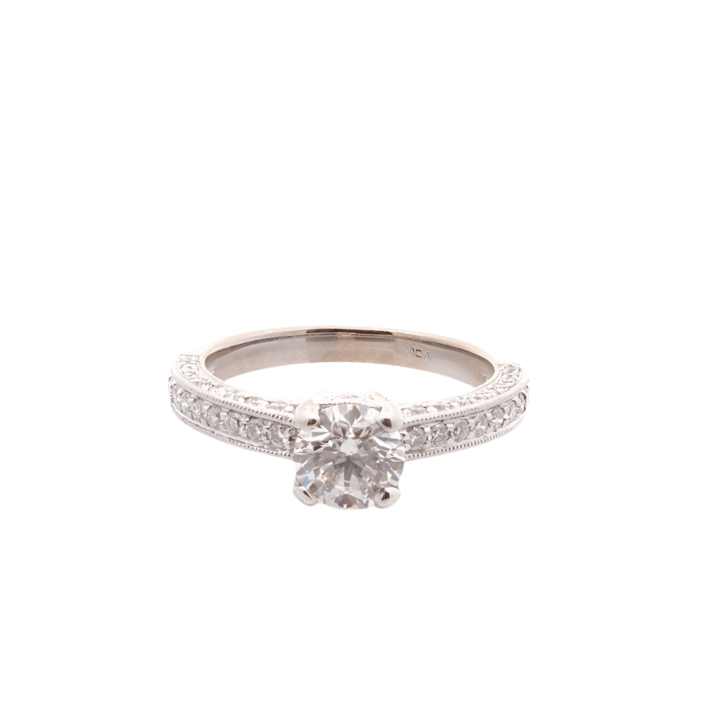 Bague Solitaire en or blanc et diamants - Castafiore
