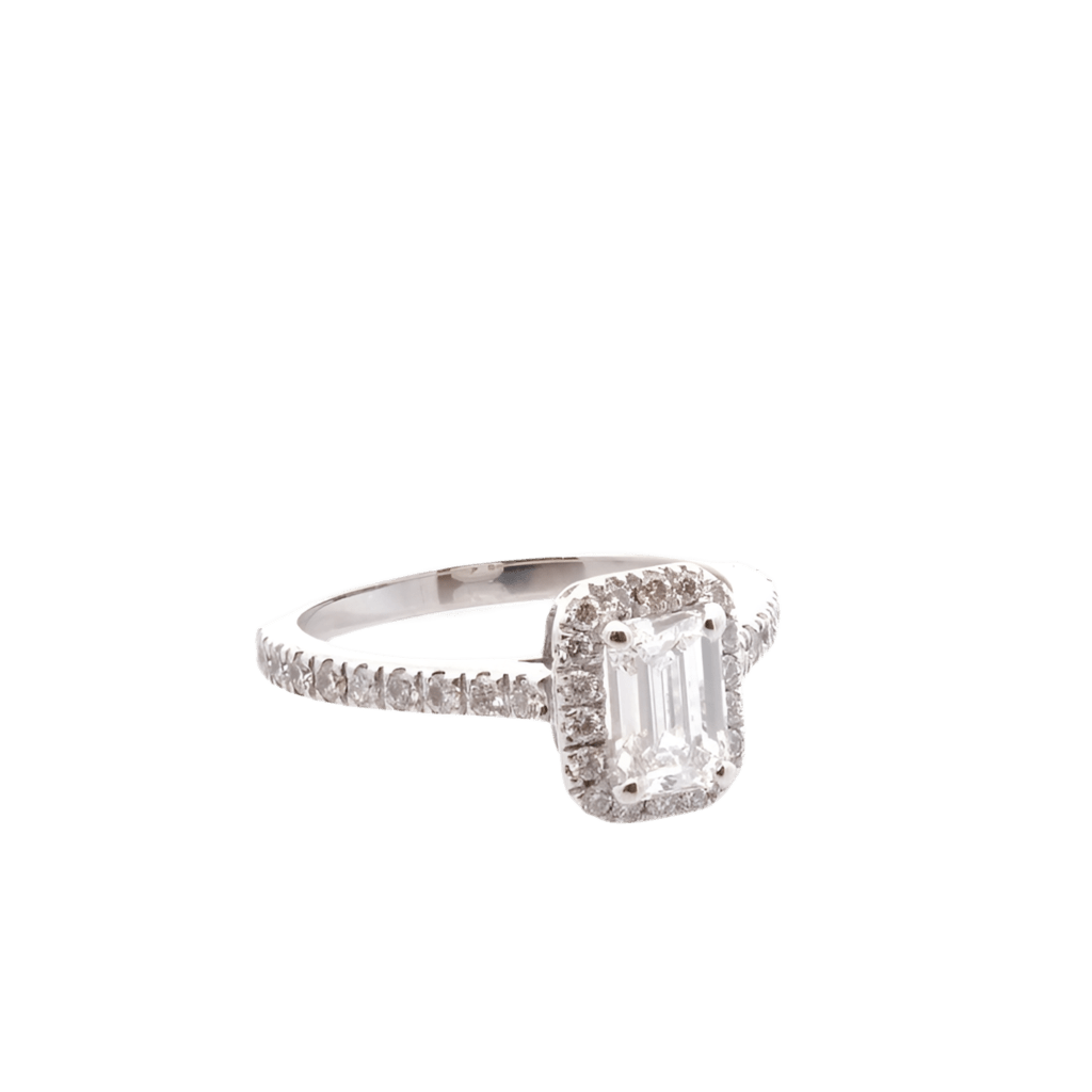 Bague Solitaire en or blanc et diamants - Castafiore