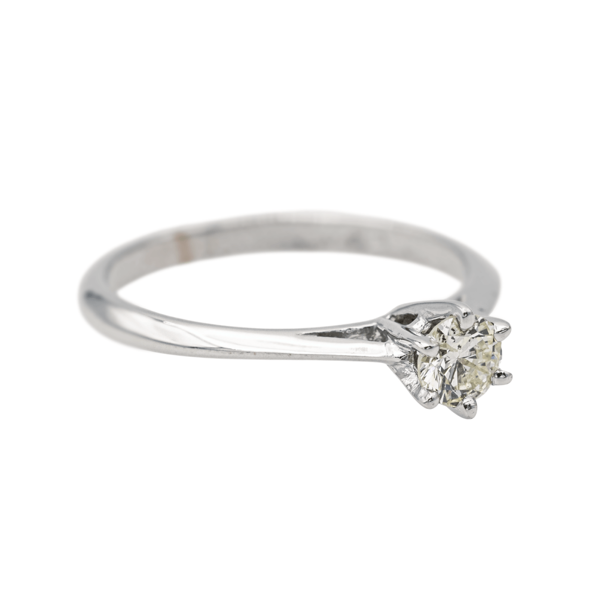 Bague Solitaire en or blanc et diamants - Castafiore