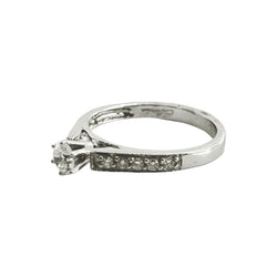 Bague Solitaire en or blanc et diamants - Castafiore