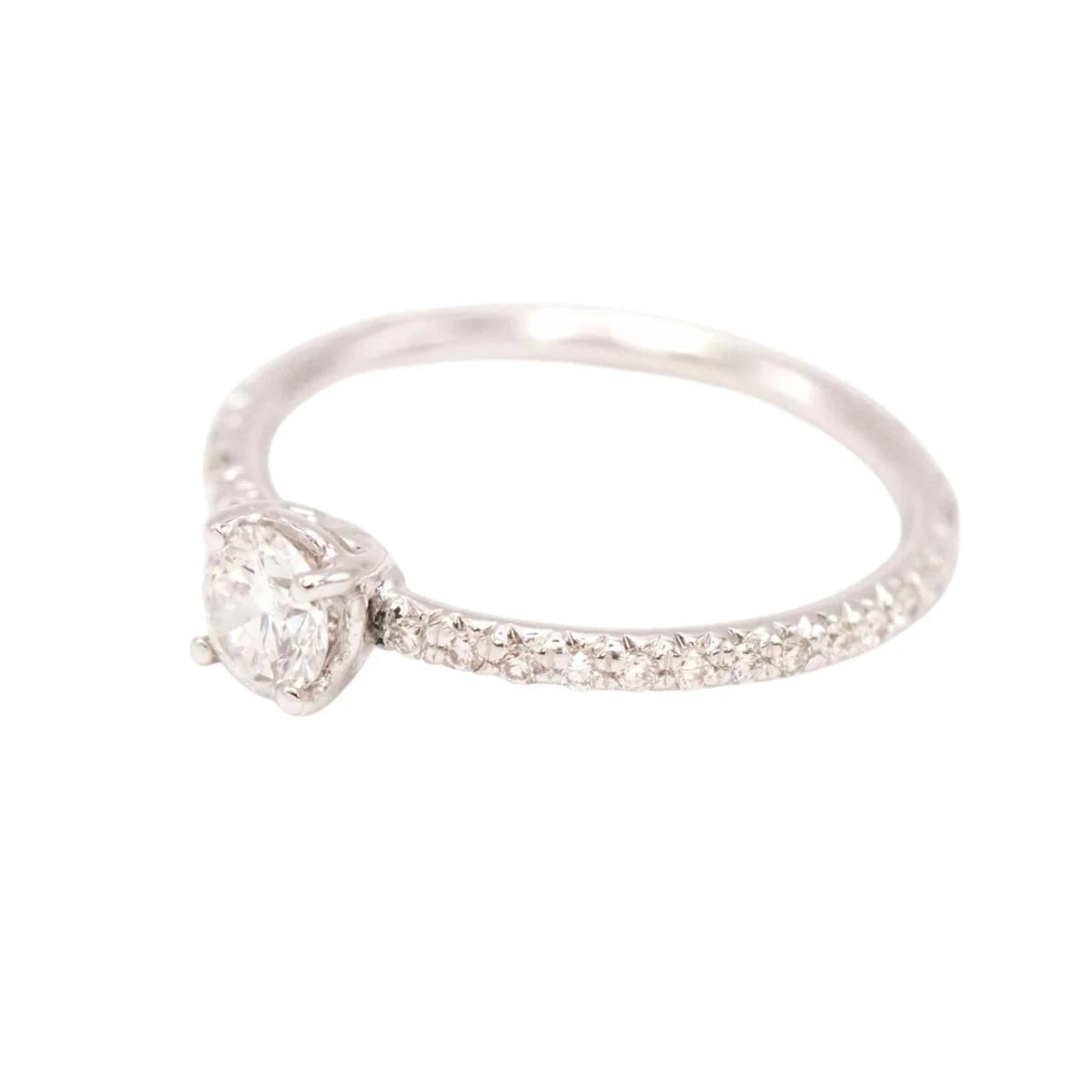 Bague Solitaire en or blanc et diamants - Castafiore
