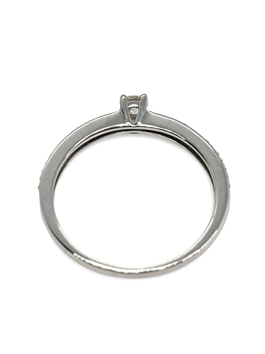 Bague Solitaire en or blanc et diamants - Castafiore