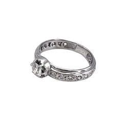 Bague Solitaire en or blanc et diamants - Castafiore