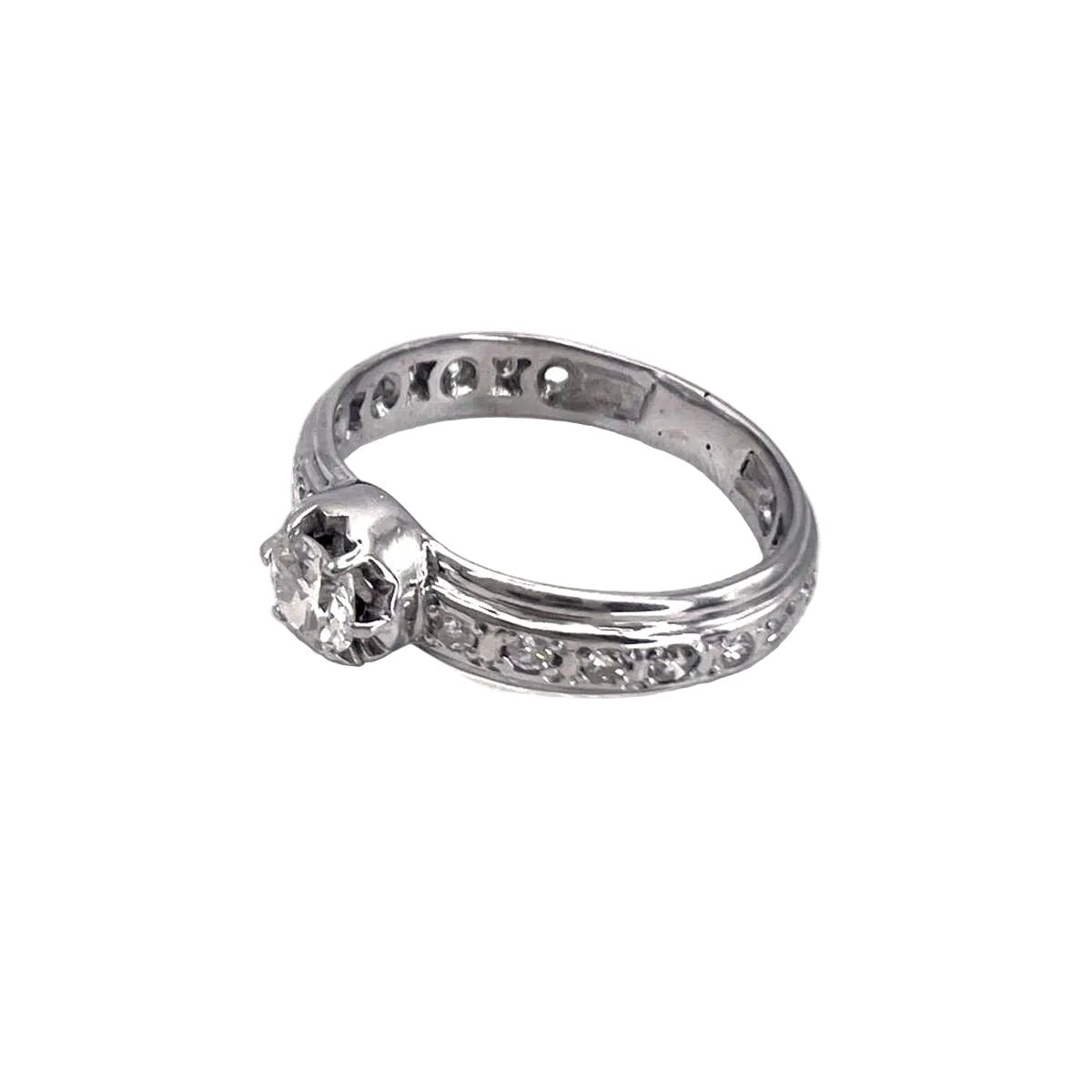 Bague Solitaire en or blanc et diamants - Castafiore