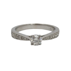 Bague Solitaire en or blanc et diamants - Castafiore