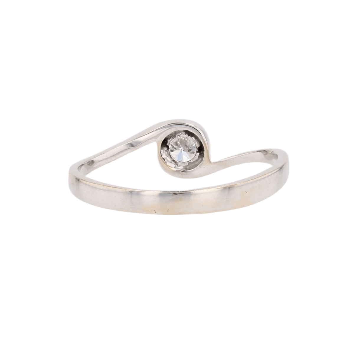 Bague Solitaire en or blanc et diamants - Castafiore