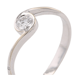 Bague Solitaire en or blanc et diamants - Castafiore