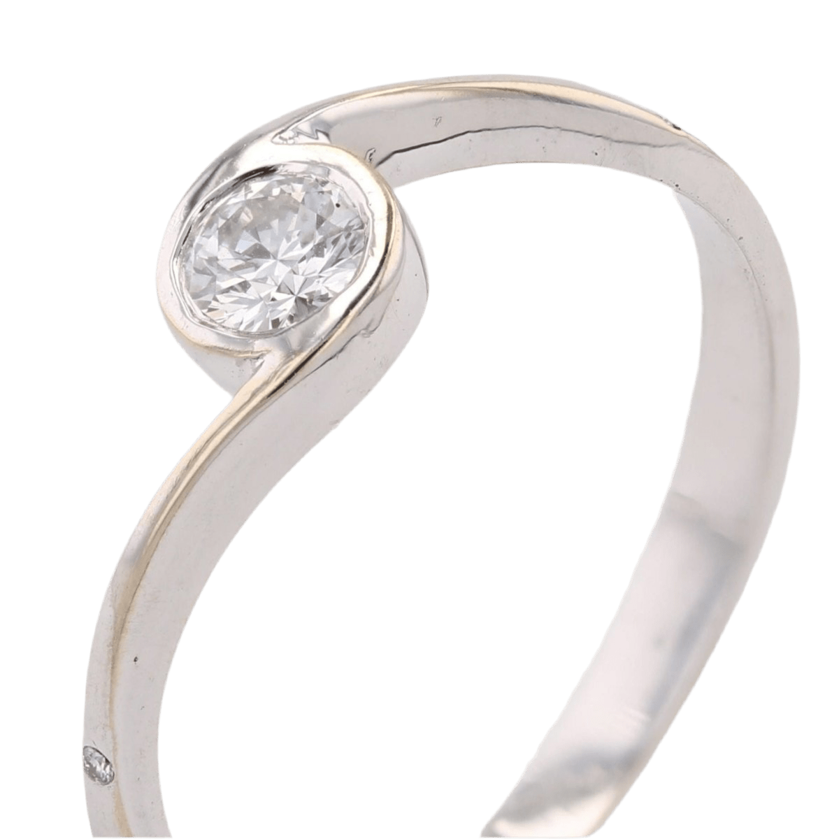 Bague Solitaire en or blanc et diamants - Castafiore