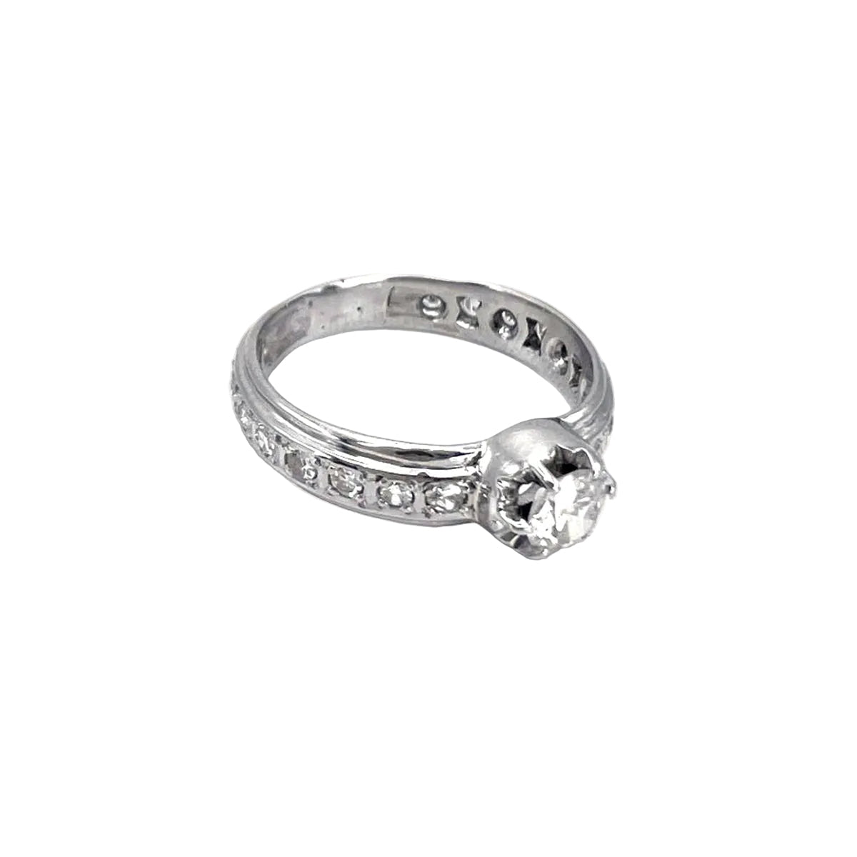 Bague Solitaire en or blanc et diamants - Castafiore