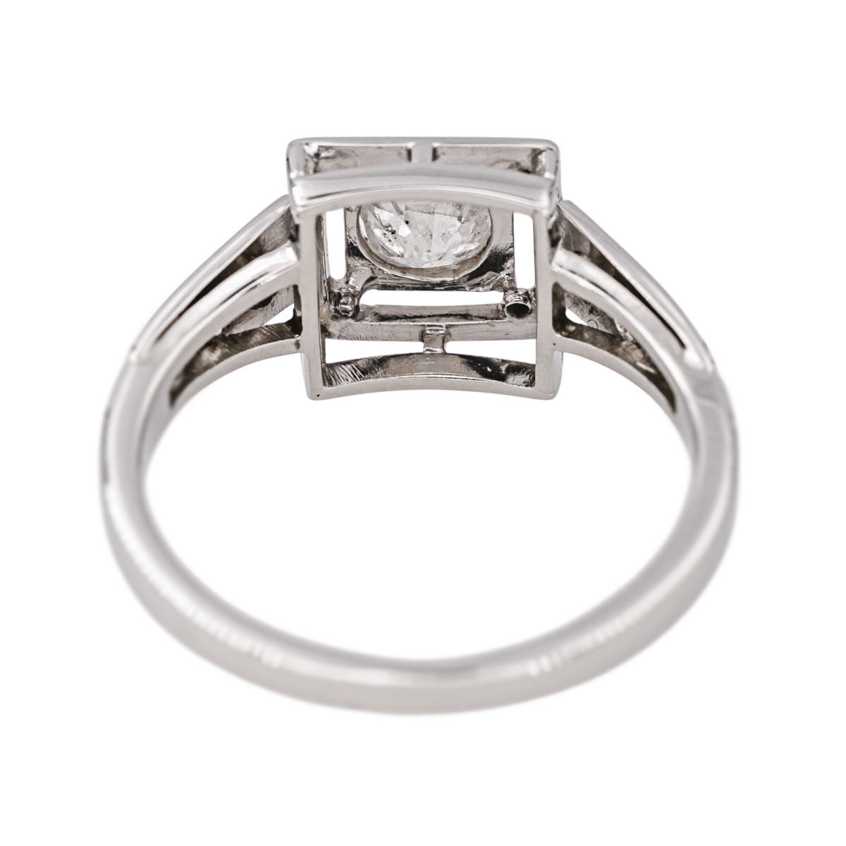Bague Solitaire en or blanc et diamants - Castafiore