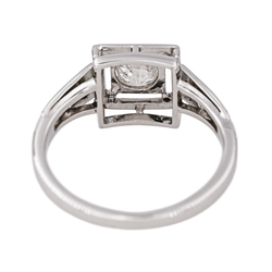 Bague Solitaire en or blanc et diamants - Castafiore