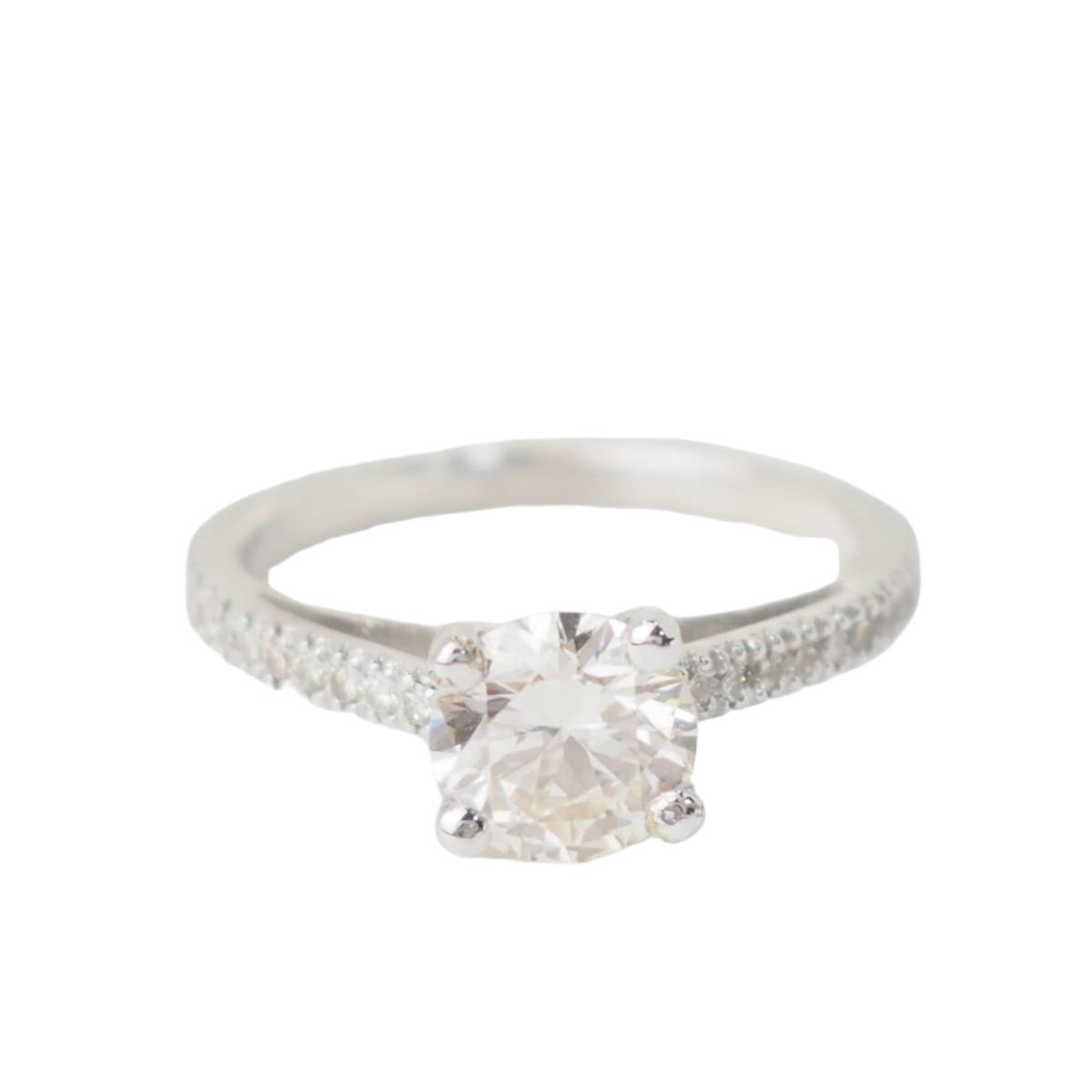 Bague Solitaire en or blanc et diamants - Castafiore