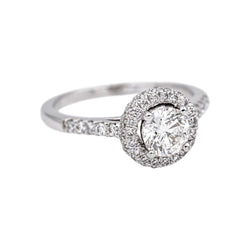 Bague Solitaire en or blanc et diamants - Castafiore