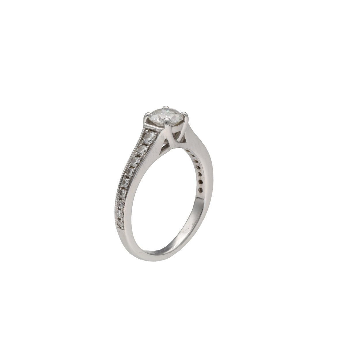 Bague Solitaire en or blanc et diamants - Castafiore