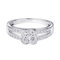 Bague Solitaire MAUBOUSSIN en or blanc et diamants