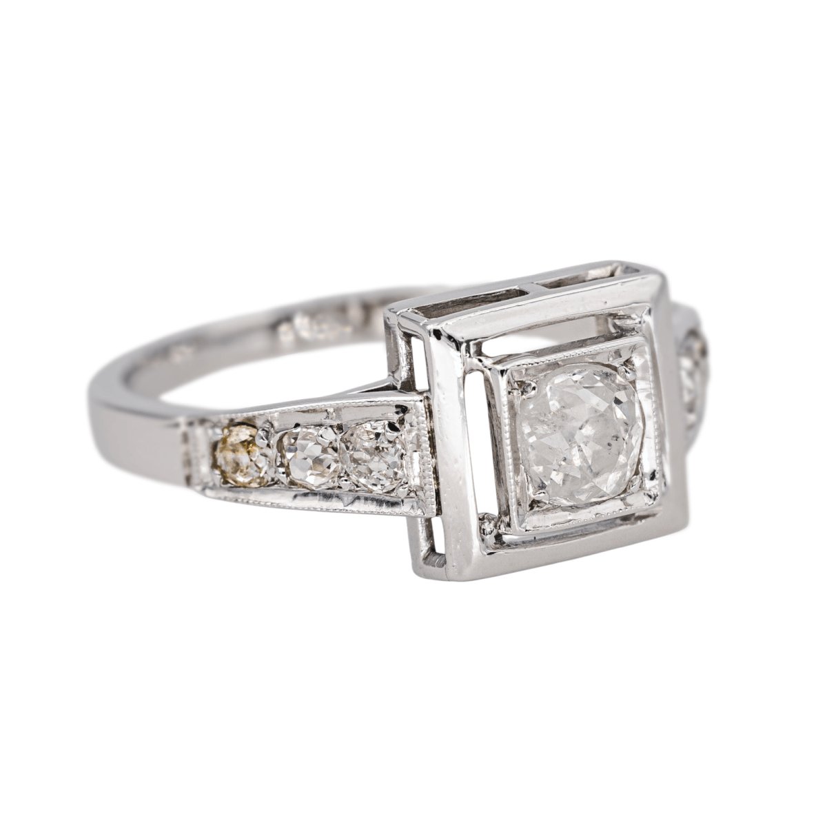 Bague Solitaire en or blanc et diamants - Castafiore