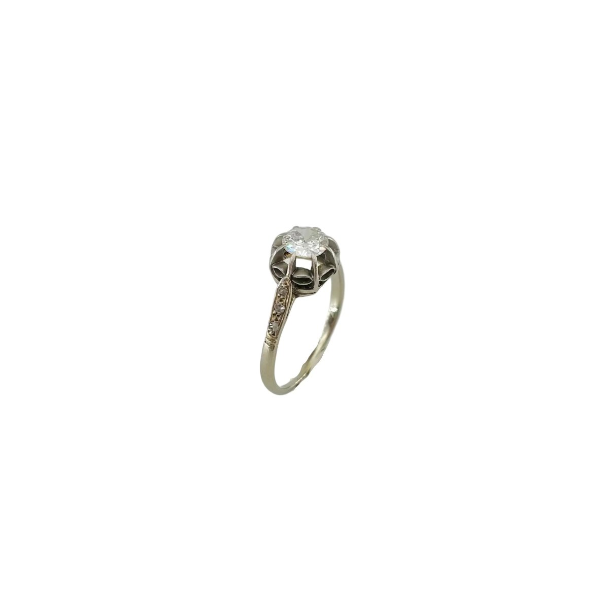 Bague Solitaire en or blanc et diamants - Castafiore