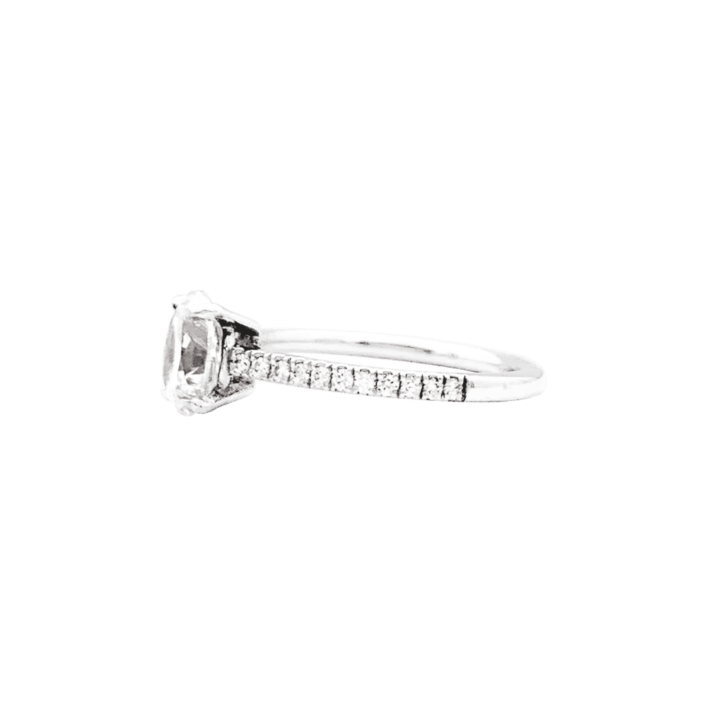 Bague Solitaire en or blanc et diamants - Castafiore