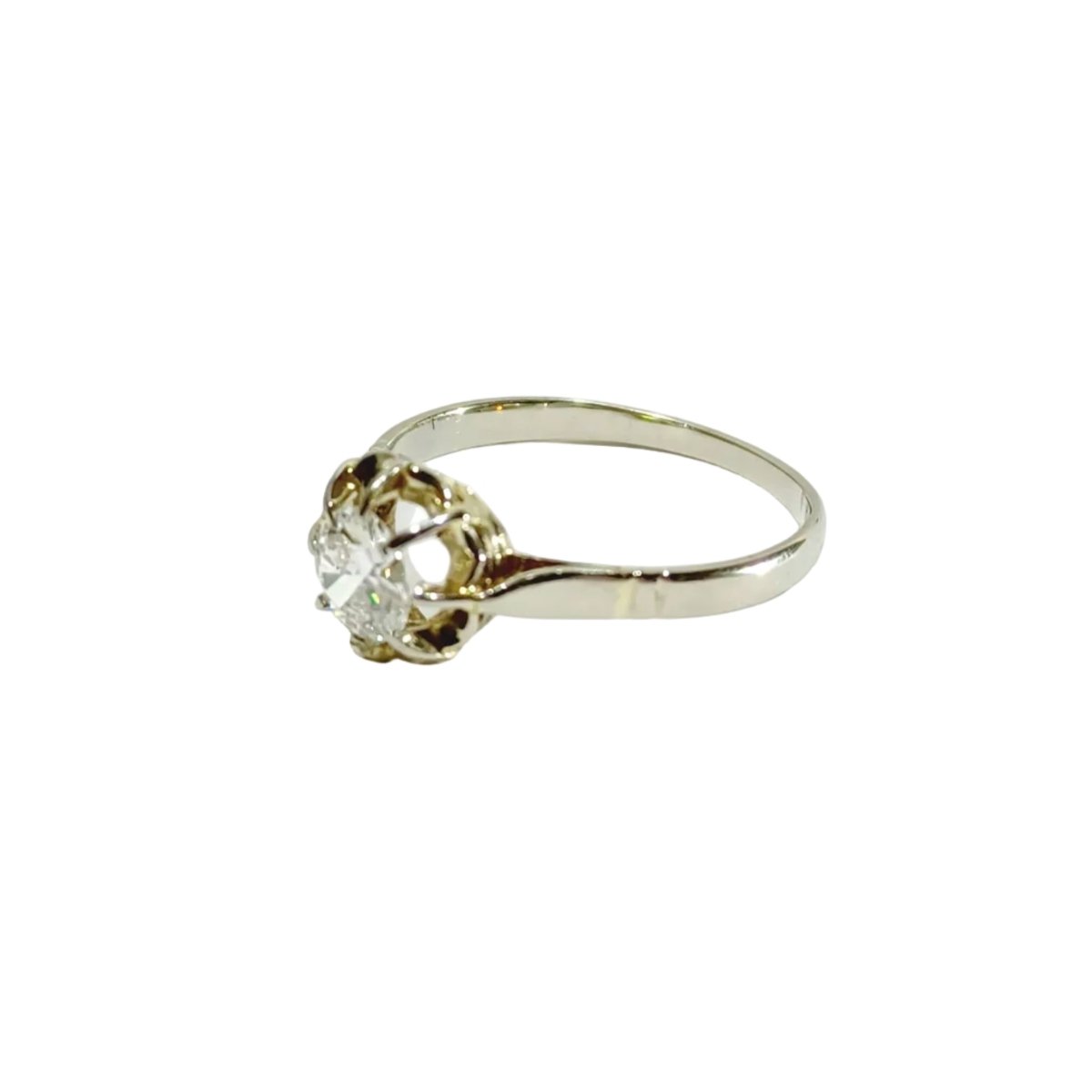 Bague Solitaire en or blanc et diamants - Castafiore
