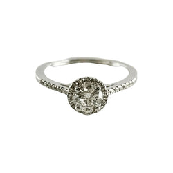 Bague solitaire en or blanc et diamants - Castafiore