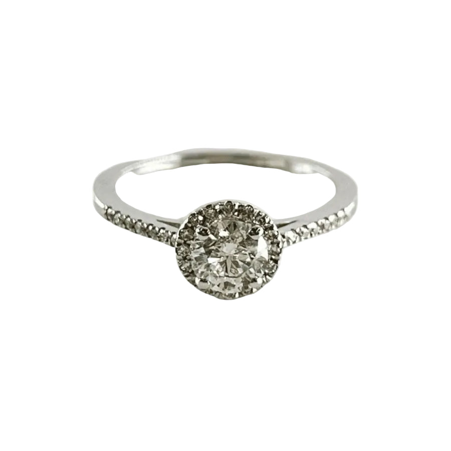 Bague solitaire en or blanc et diamants - Castafiore