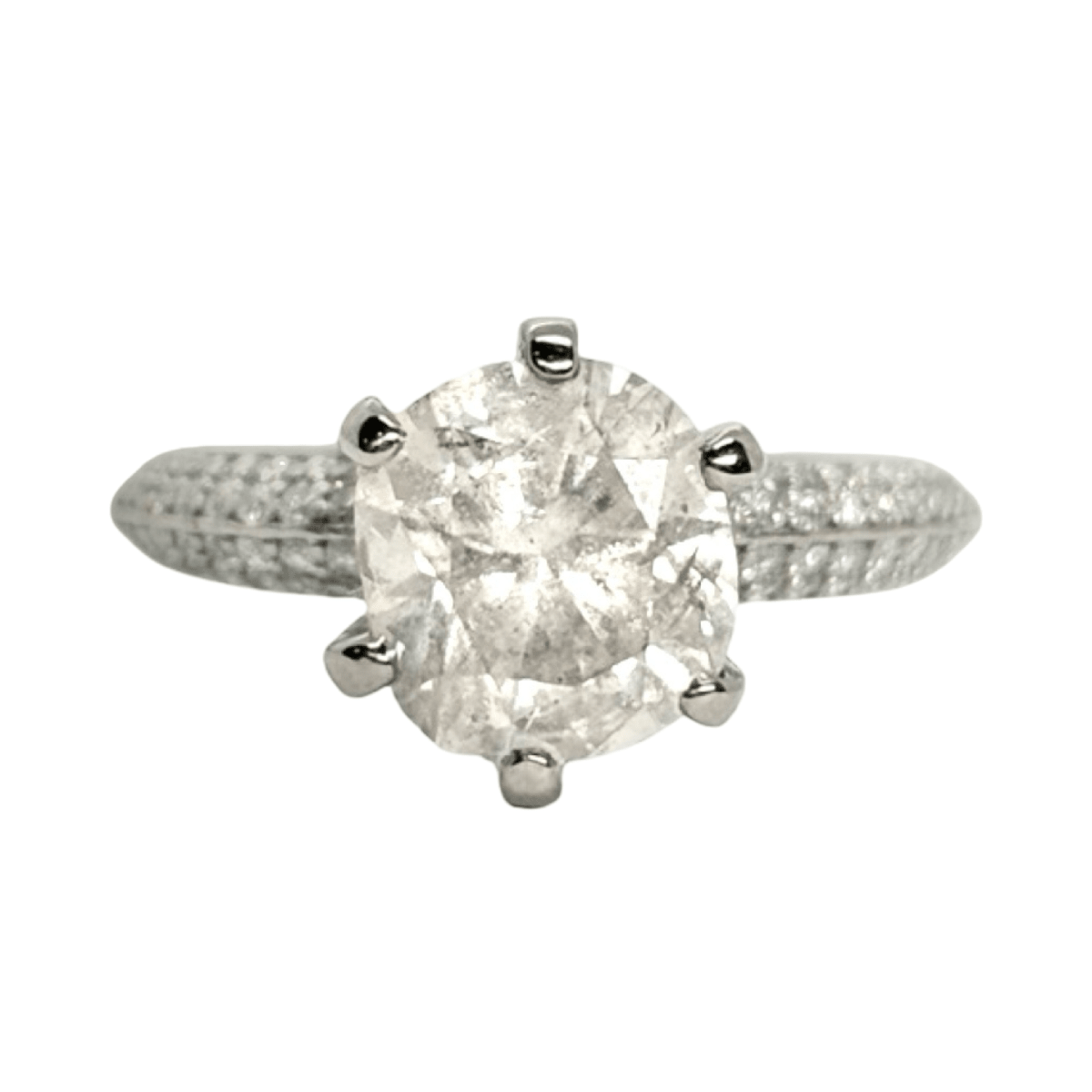 Bague Solitaire en or blanc et diamants - Castafiore