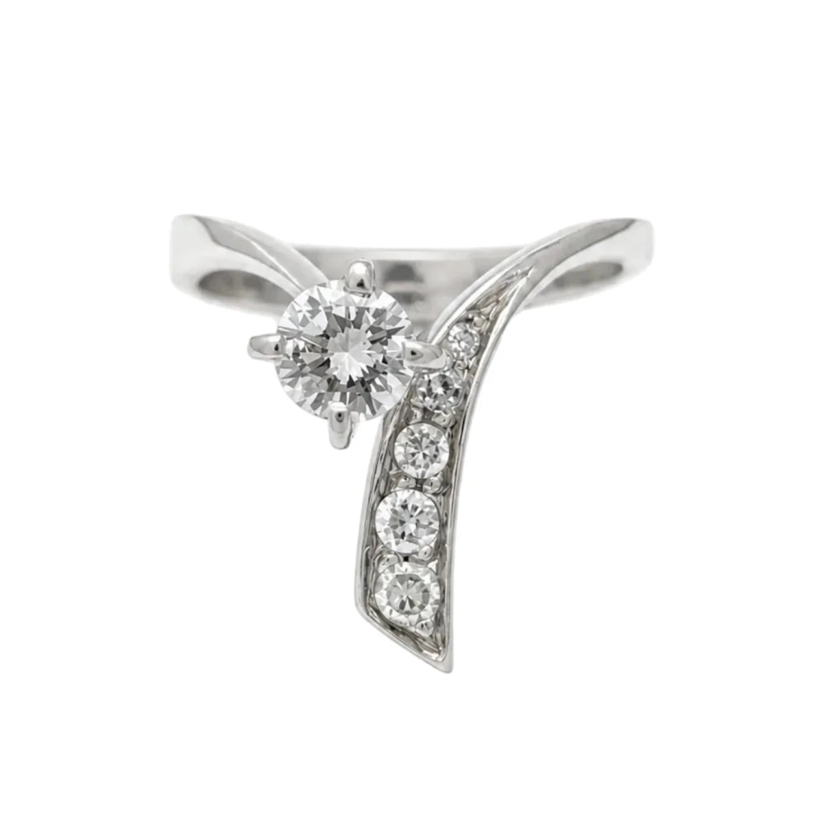 Bague Solitaire en or blanc et diamants - Castafiore