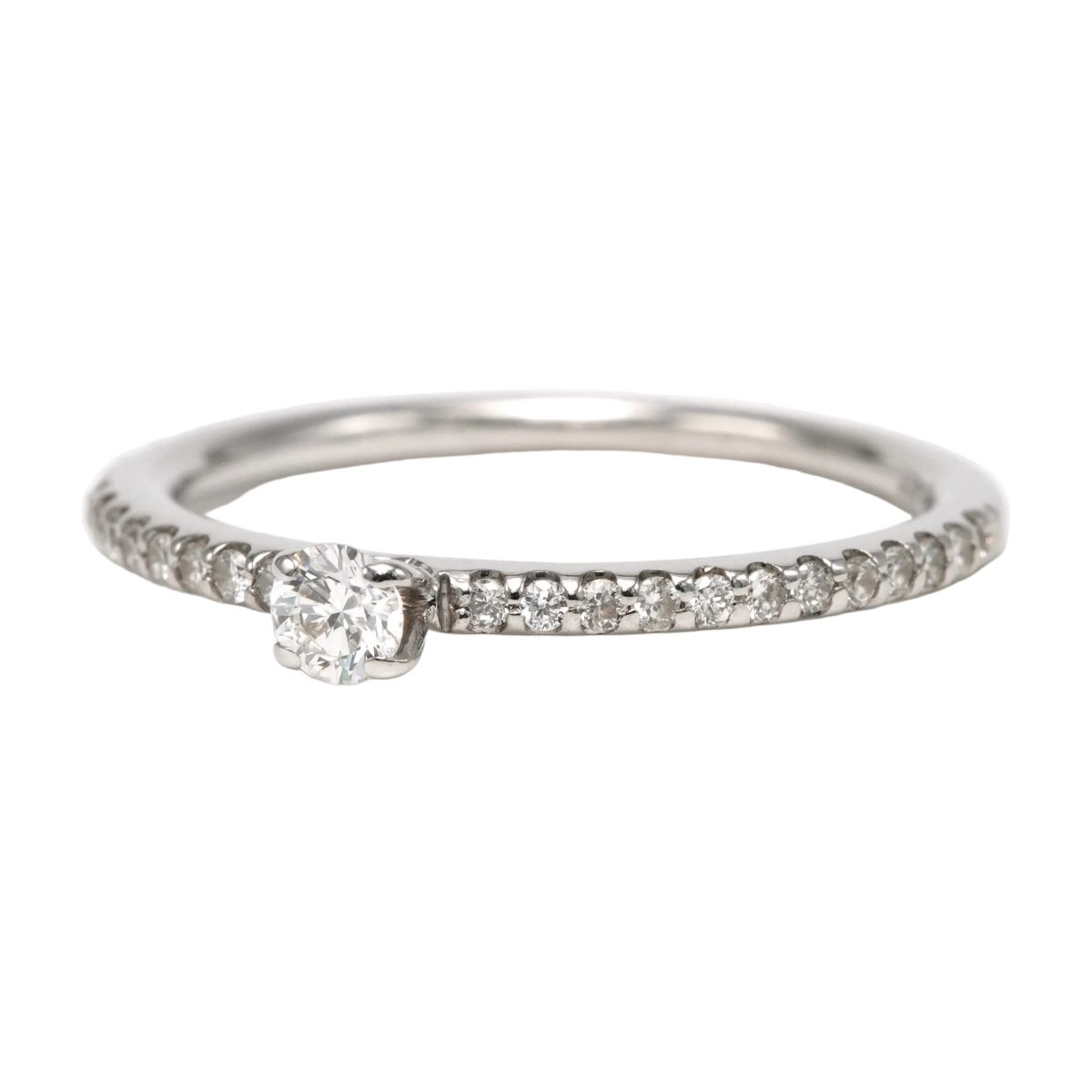 Bague Solitaire en or blanc et diamants - Castafiore