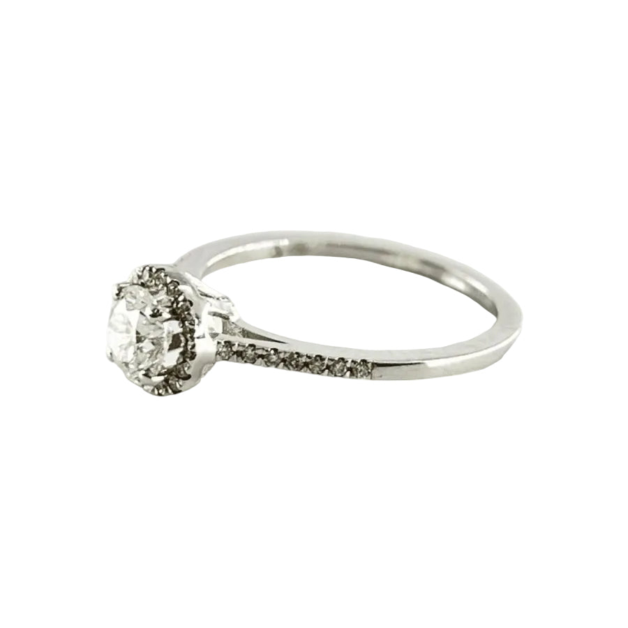 Bague solitaire en or blanc et diamants - Castafiore