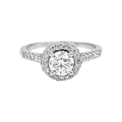Bague Solitaire en or blanc et diamants - Castafiore