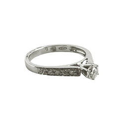 Bague Solitaire en or blanc et diamants - Castafiore